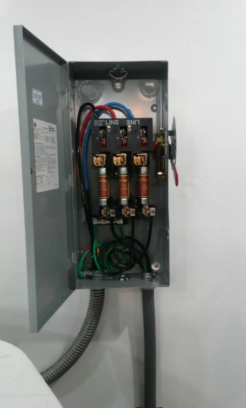 Three-phase disconnect switch installed for Electrical Wiring & Rewiring in Hiram